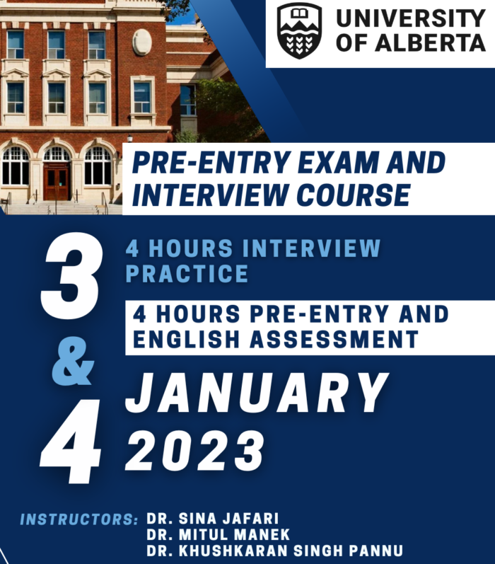 Alberta University Pre-Entry Exam and Interview